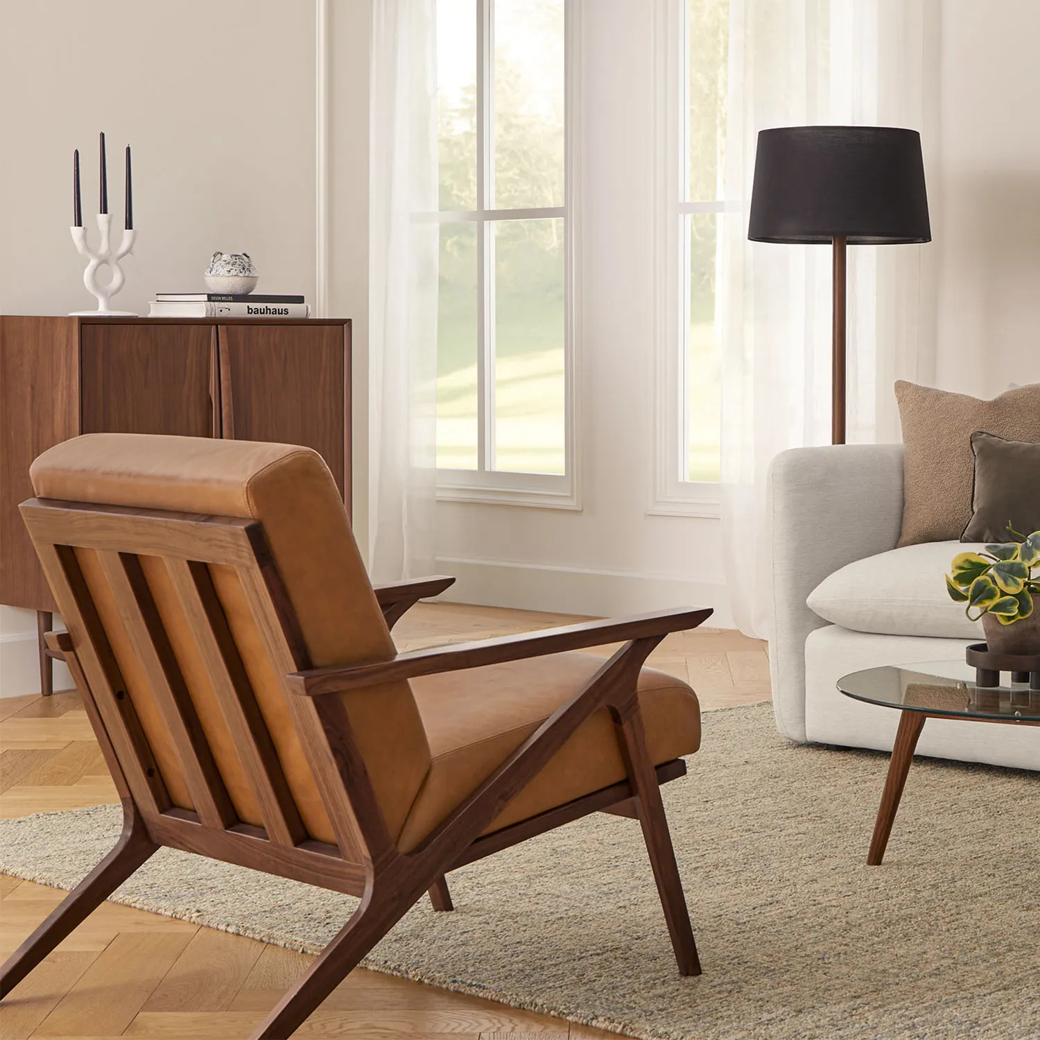 Otio 26_ Leather Lounge Chair - Walnut and Toscana Tan - Image 18