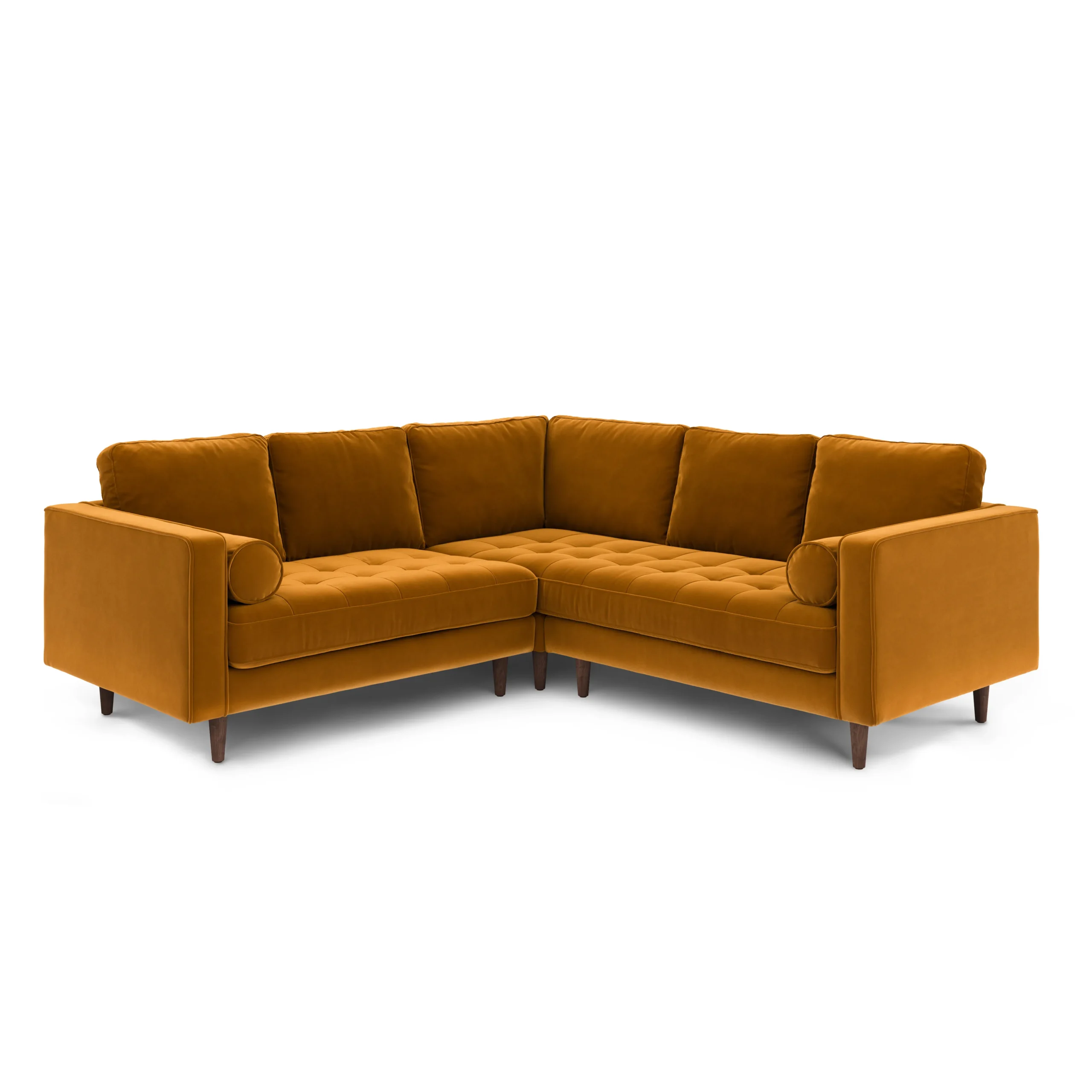 Sven 91_ Tufted Velvet Corner Sectional - Plush Pacific Ginger - Image 4