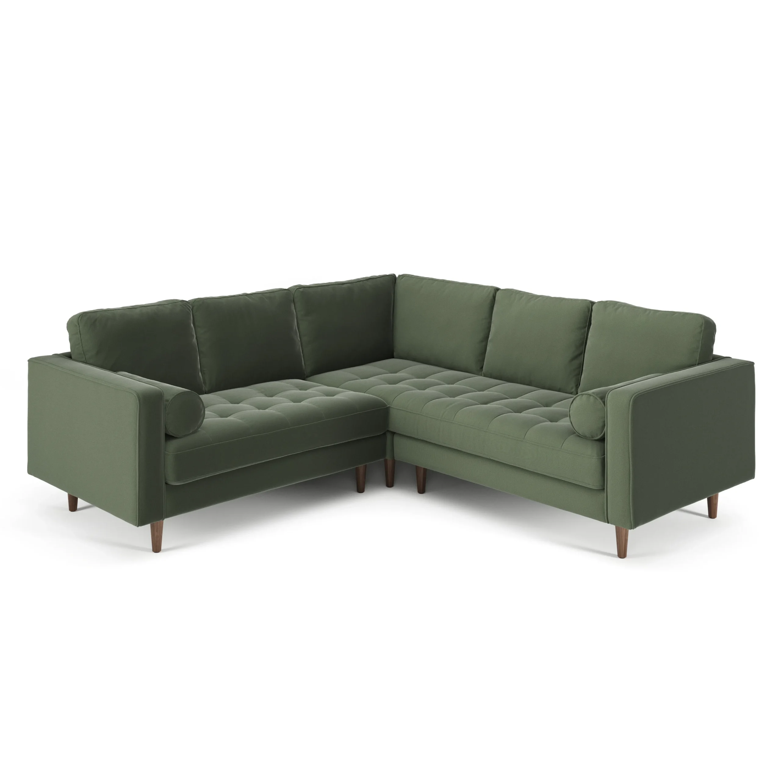 Sven 91_ Tufted Velvet Corner Sectional - Plush Pacific Green - Image 4
