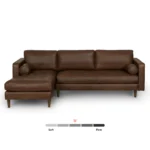Sven 100_ Tufted Leather Left Sectional - Charme Chocolat