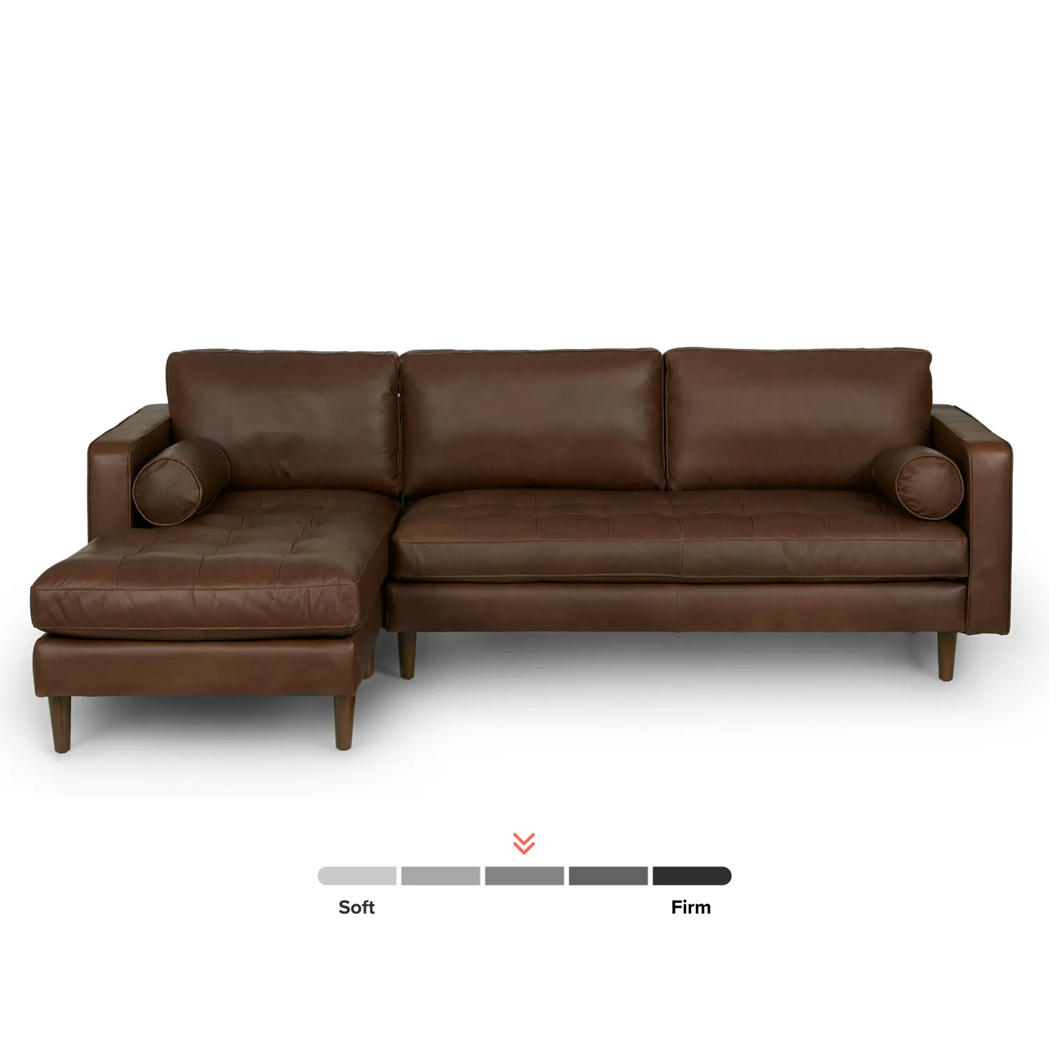 Sven 100_ Tufted Leather Left Sectional - Charme Chocolat - Image 4