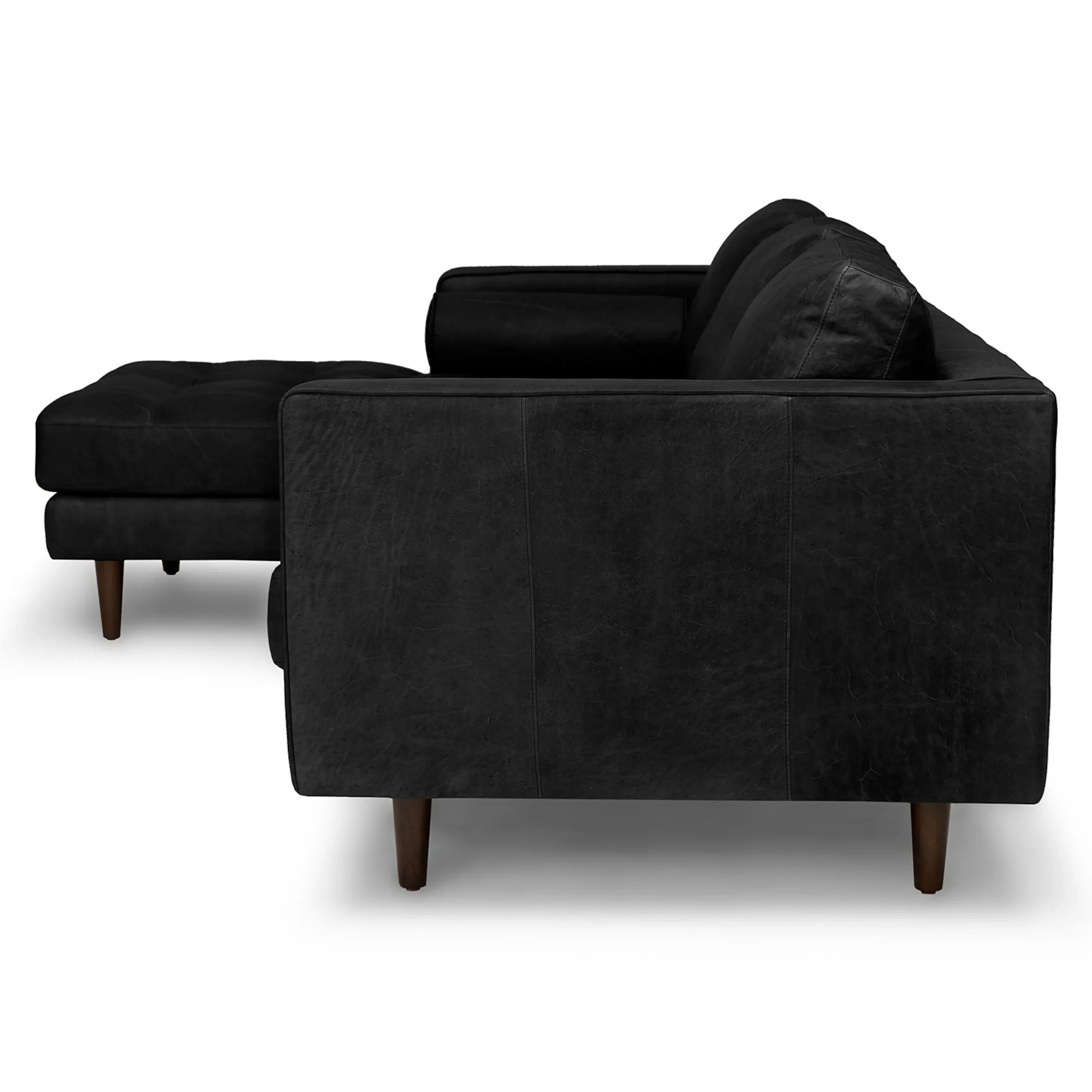 Sven 100_ Tufted Leather Left Sectional - Oxford Black - Image 4