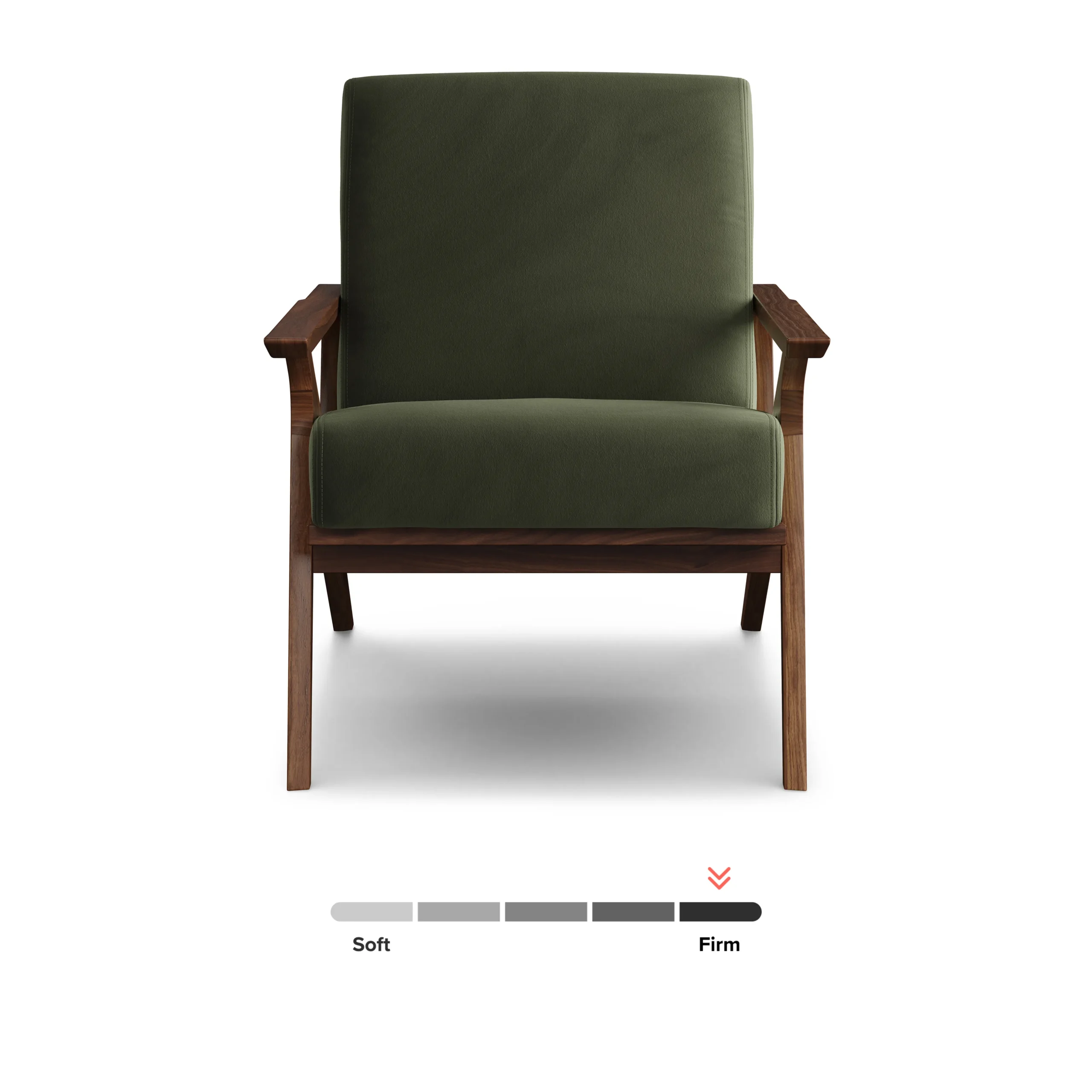 Otio 26_ Velvet Lounge Chair - Walnut and Hale Fir Green - Image 10