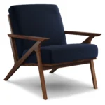 Otio 26_ Velvet Lounge Chair - Walnut and Hale Ink