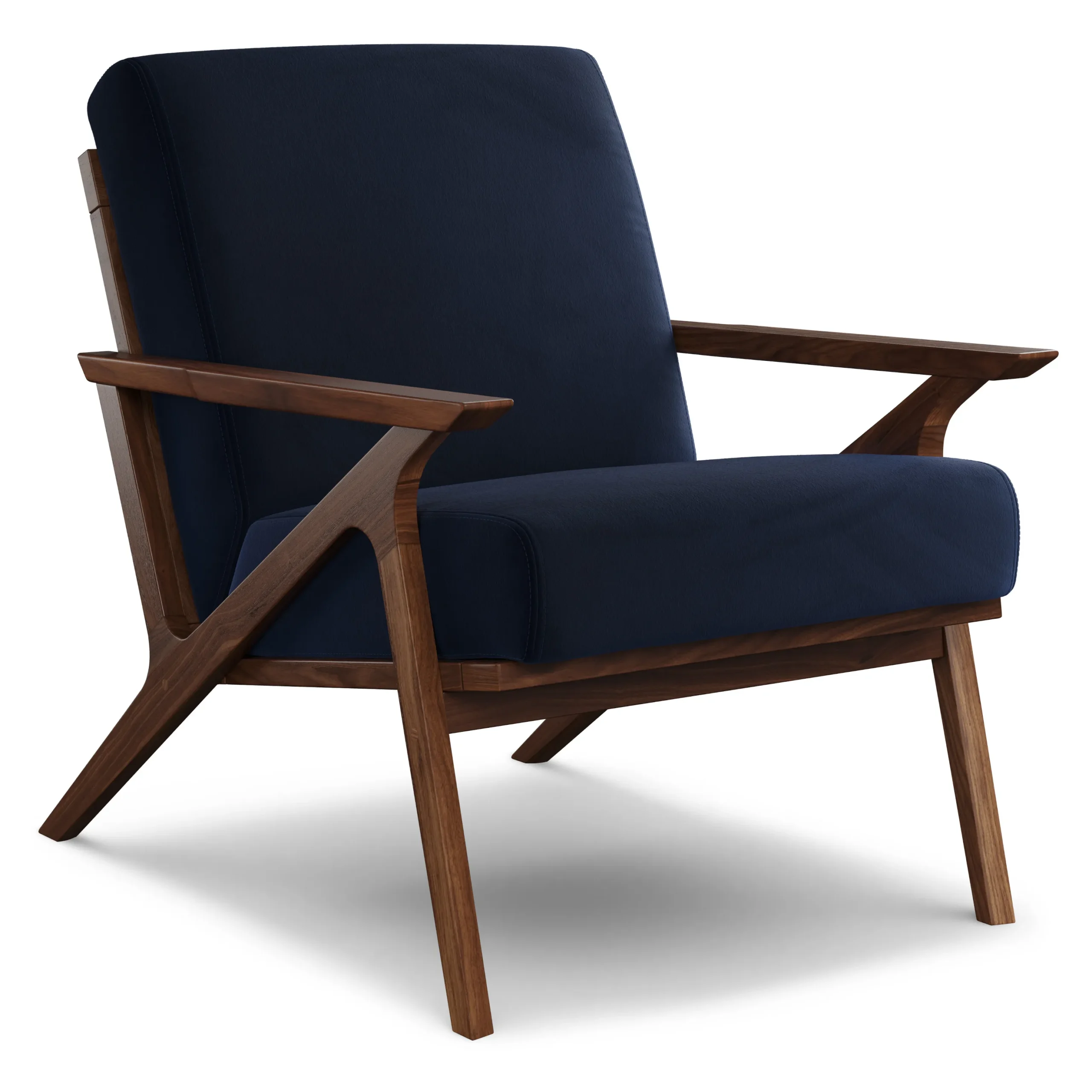 Otio 26_ Velvet Lounge Chair - Walnut and Hale Ink - Image 11