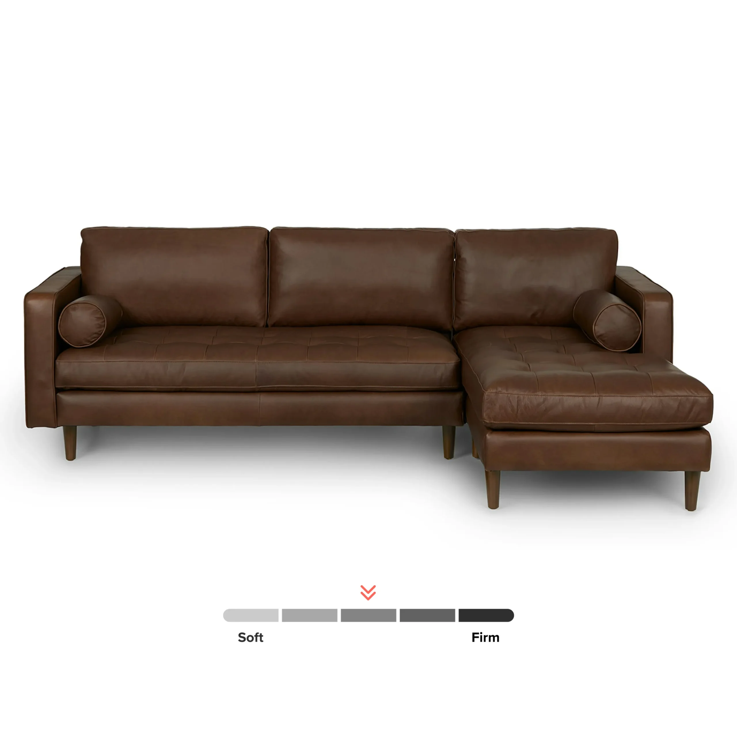 Sven 100_ Tufted Leather Right Sectional - Charme Chocolat - Image 4