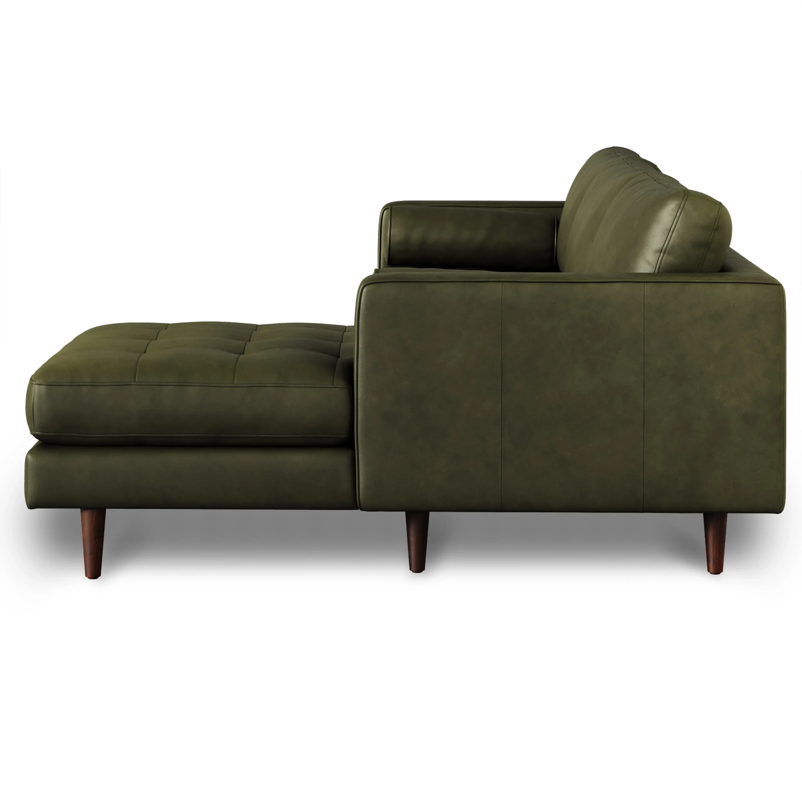 Sven 100_ Tufted Leather Right Sectional - Charme Green - Image 5