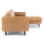 Sven 100_ Tufted Leather Right Sectional - Charme Tan