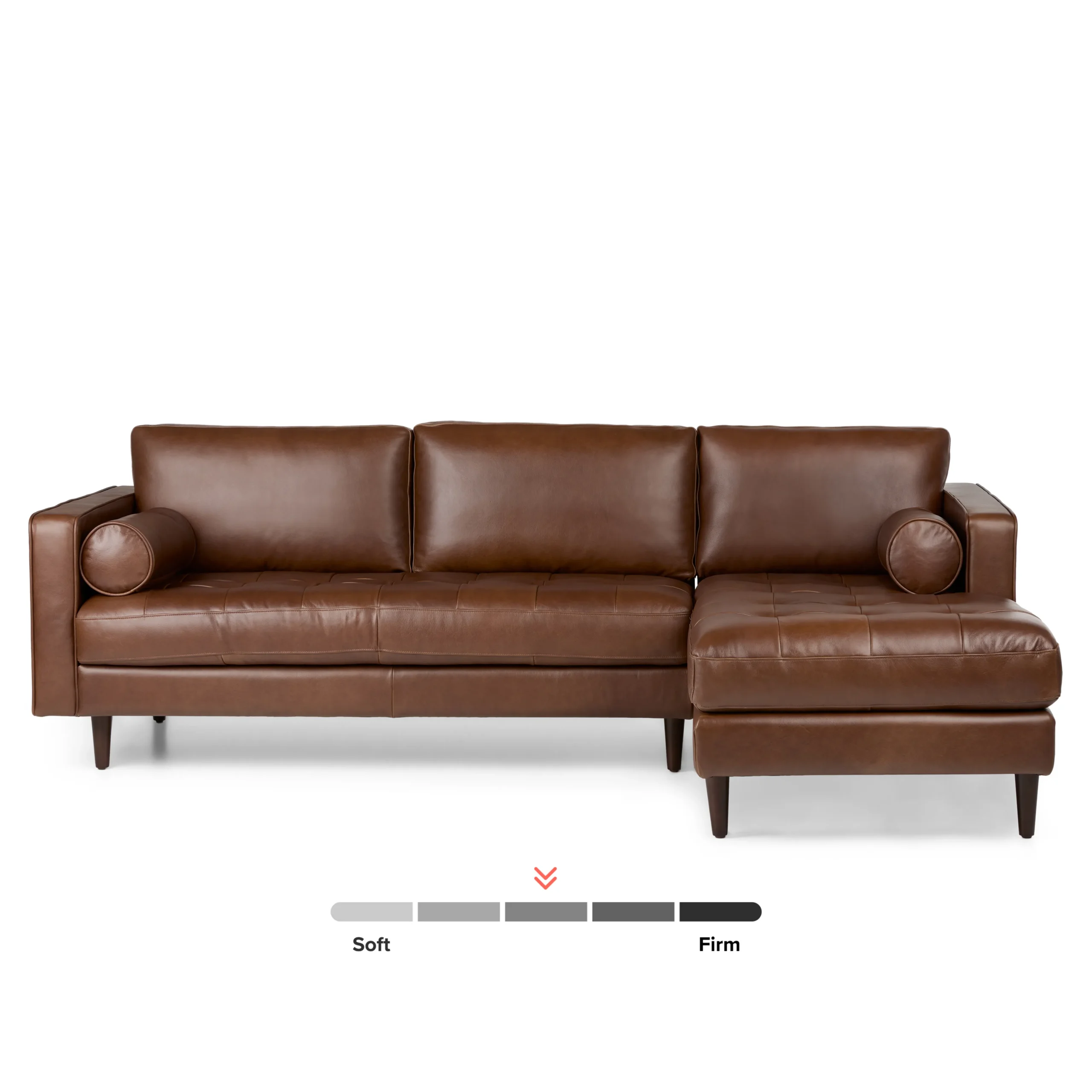 Sven 100_ Tufted Leather Right Sectional - Taos Brown - Image 5