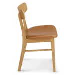 Ecole Leather Dining Chair - Oak and Toscana Tan