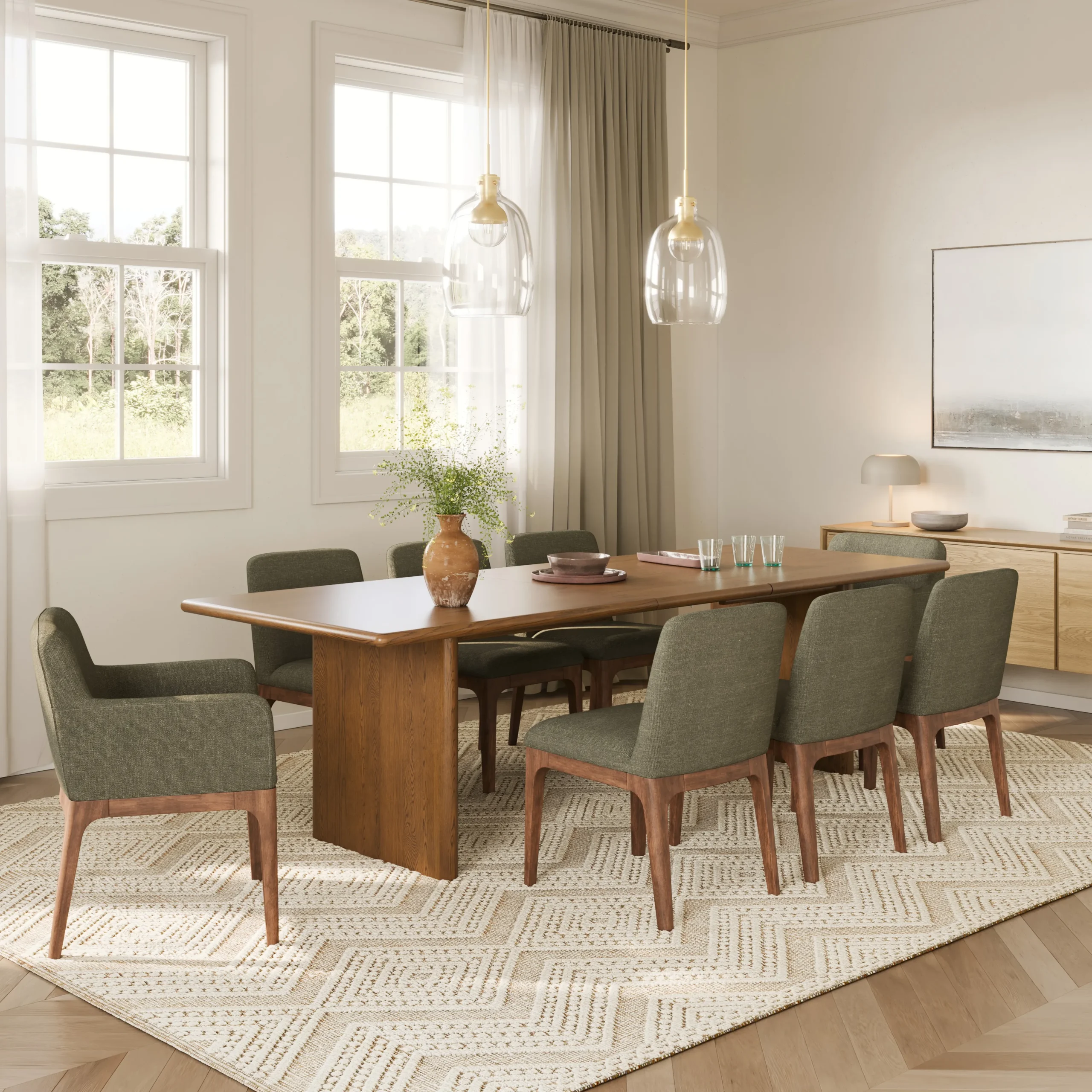 Torme 82.75_ - 104.25_ Extendable Dining Table - Smoked Oak