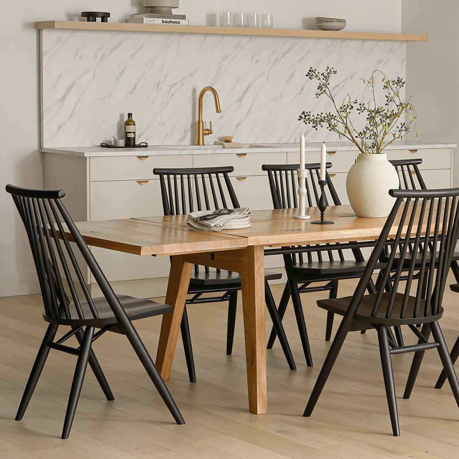 Madera 86_ - 125_ Solid Wood Extendable Dining Table - Oak - Image 5