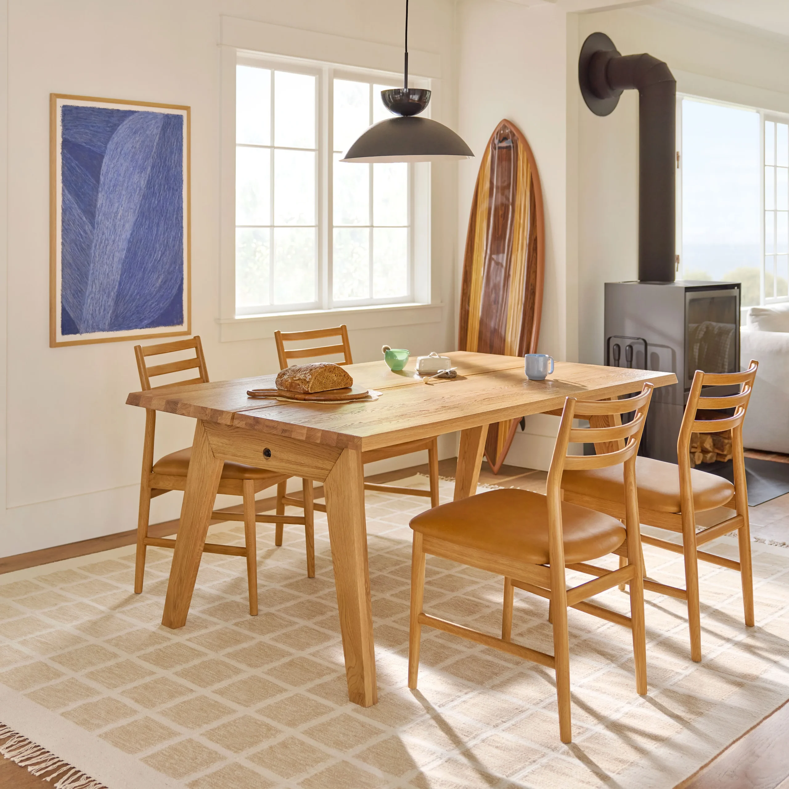 Madera 71_ Solid Wood Dining Table - Oak - Image 5