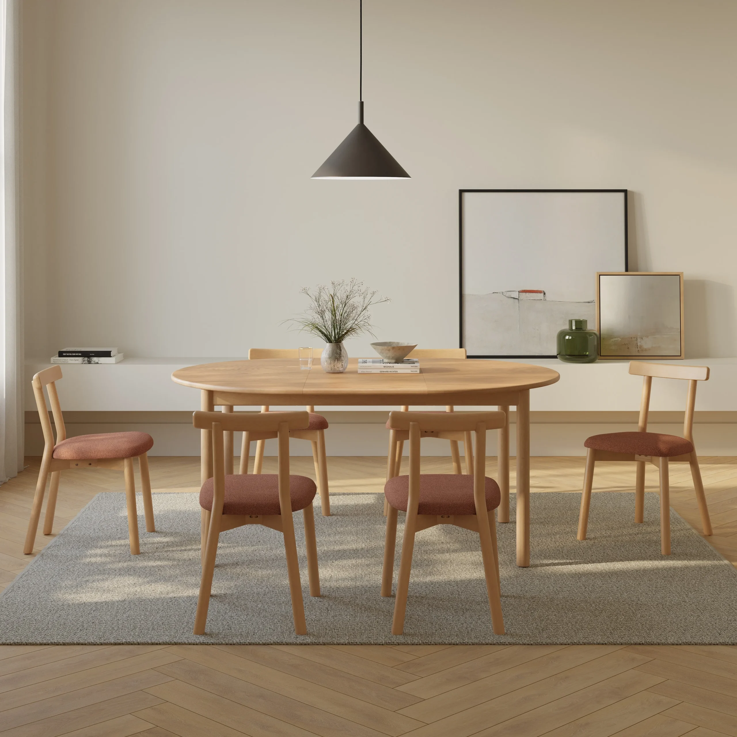 Heidi 48_ - 67.75_ Extendable Round Dining Table - White Oak - Image 5