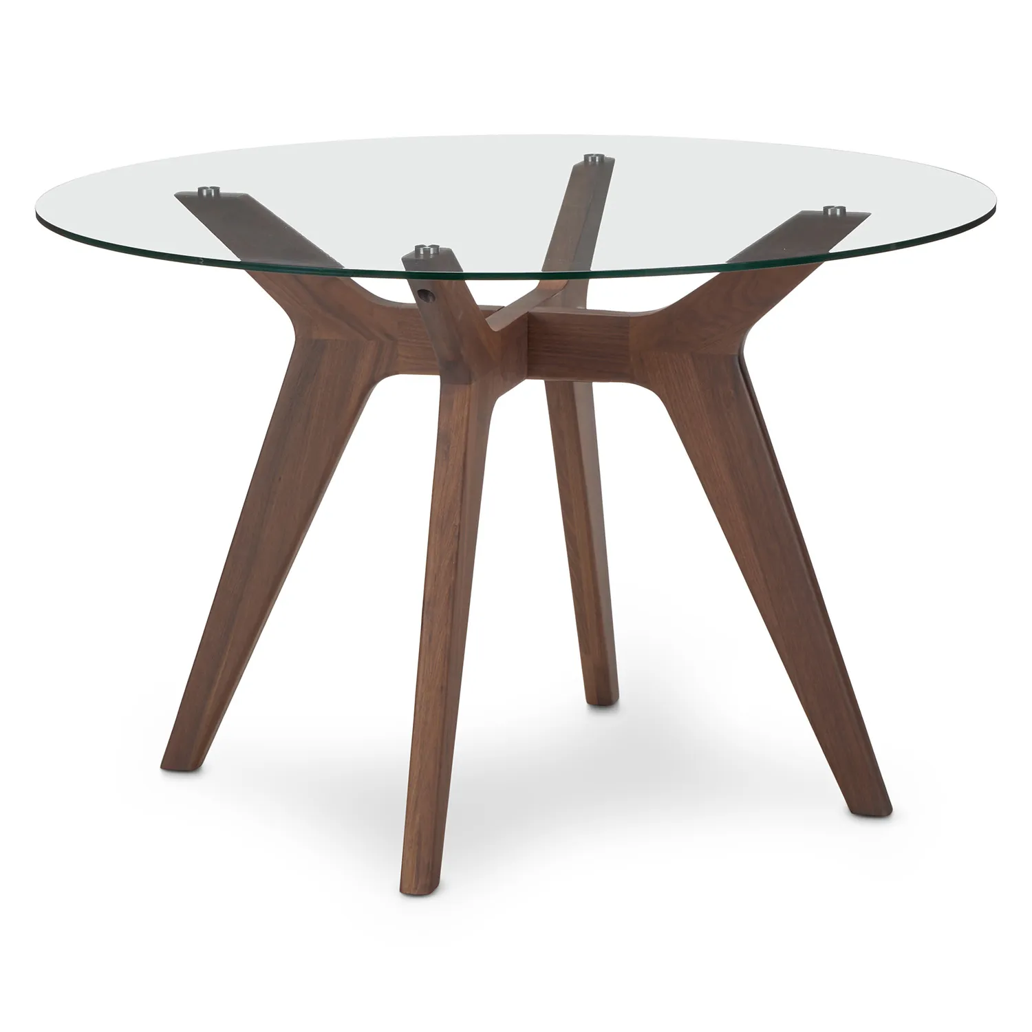 Emmer 47.25_ Glass Dining Table - Walnut - Image 5