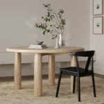 Adel 55.5_ Round Dining Table - White Oak