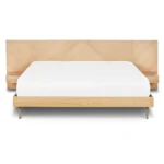 Nera King Low Profile Bed with Nightstands Set - Oak