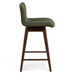 Sede Swivel Counter Stool - Walnut and Olio Green
