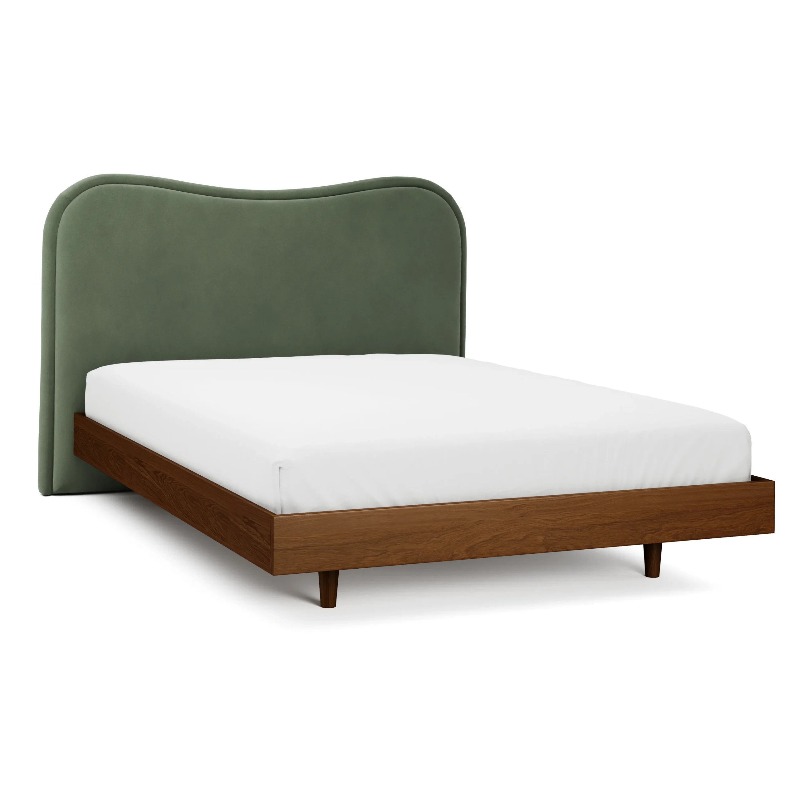 Makoa Queen Velvet Headboard - Plush Pacific Green