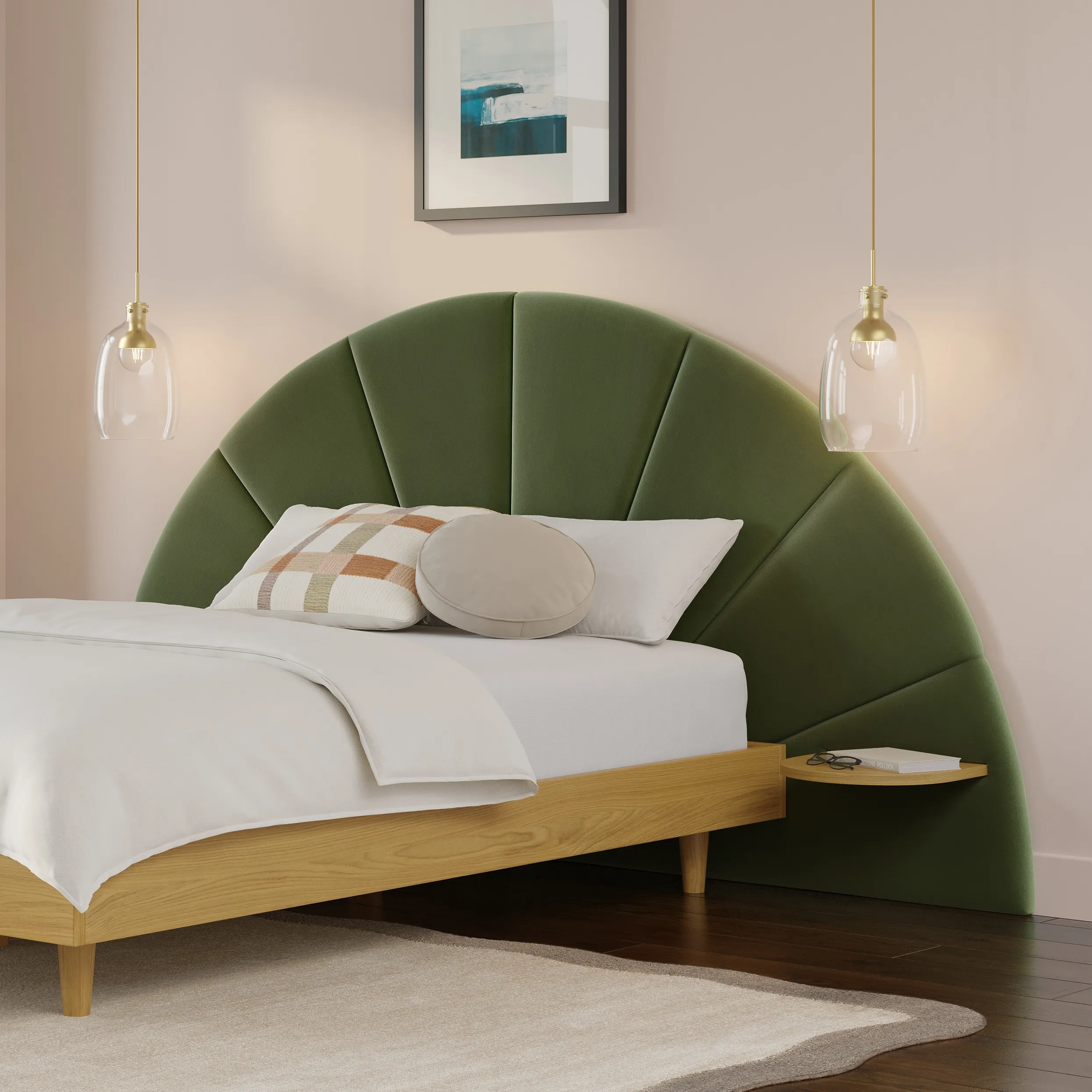 Almelo Full Velvet Headboard - Hale Serrano Green - Image 5