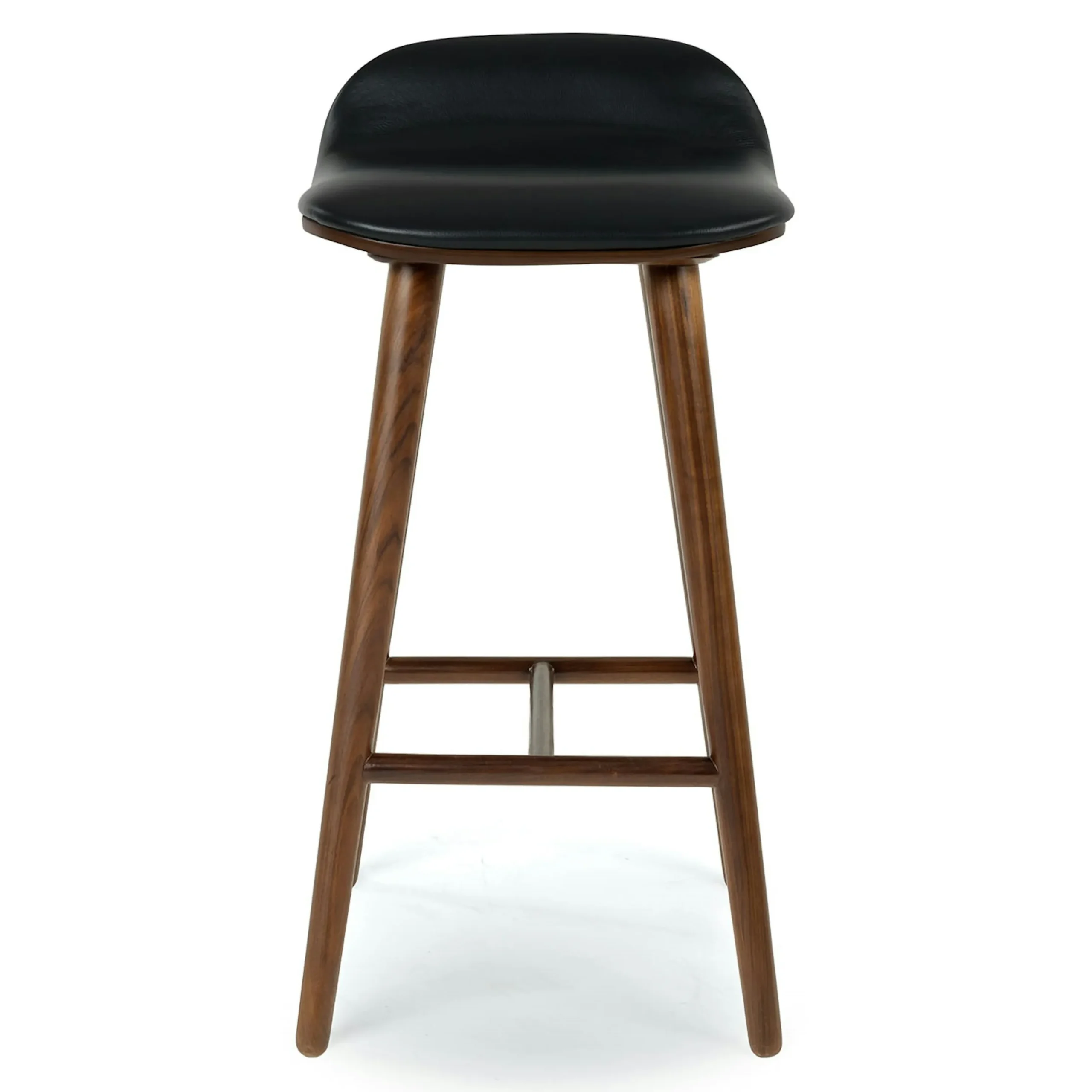 Sede Leather Counter Stool - Walnut and Black - Image 5
