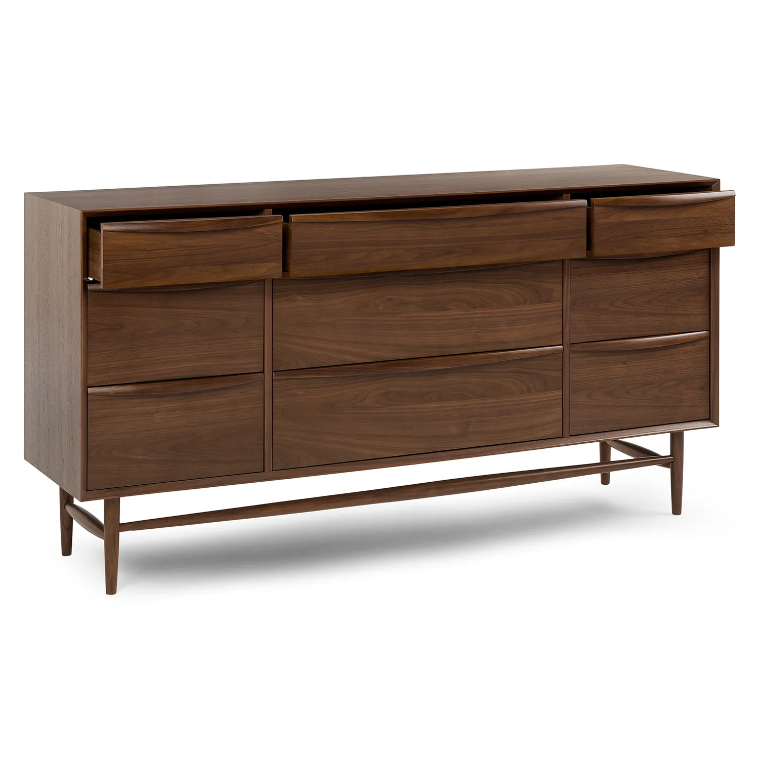 Lenia 9-Drawer Triple Dresser - Walnut - Image 5