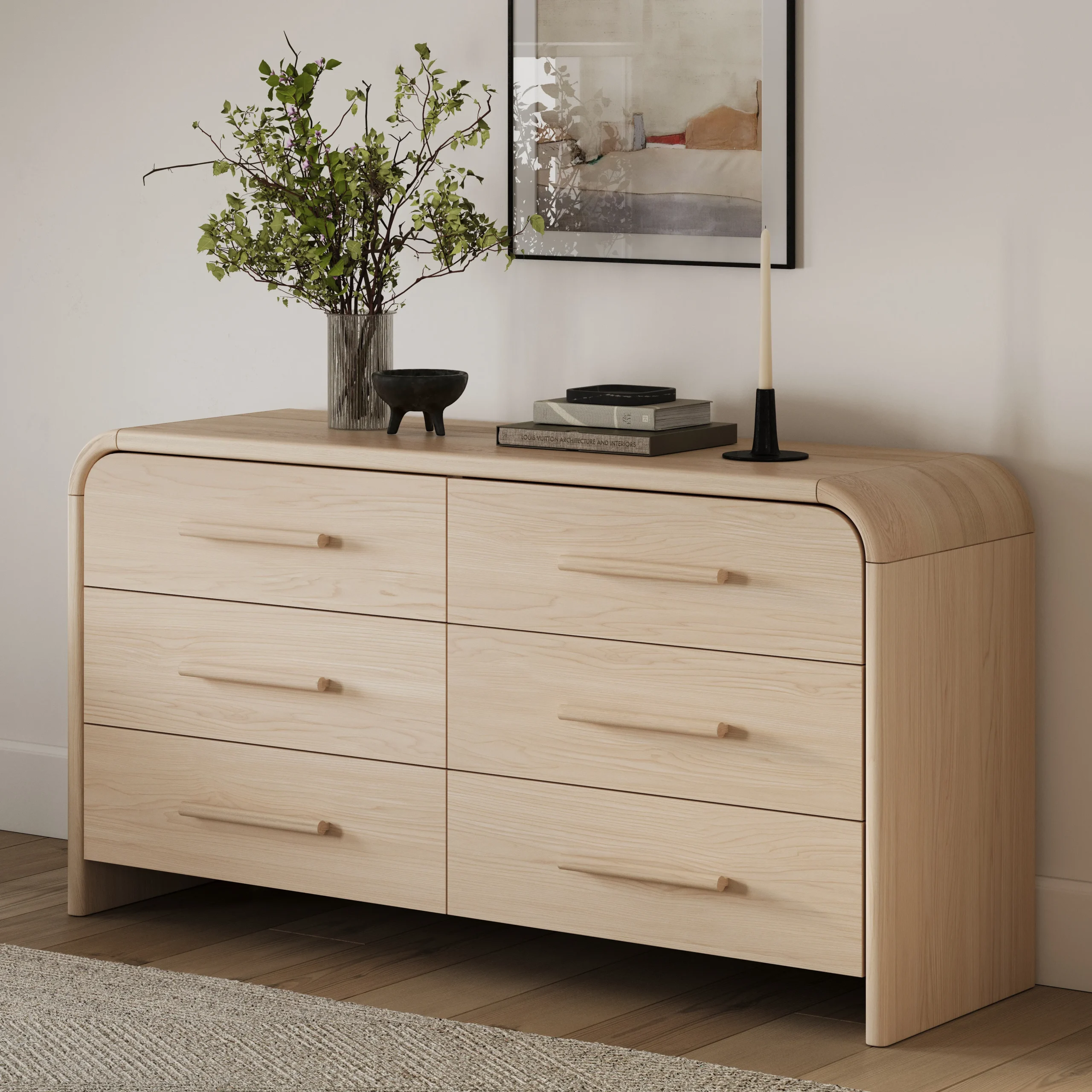 Faydra 6-Drawer Double Dresser - Natural Ash - Image 5