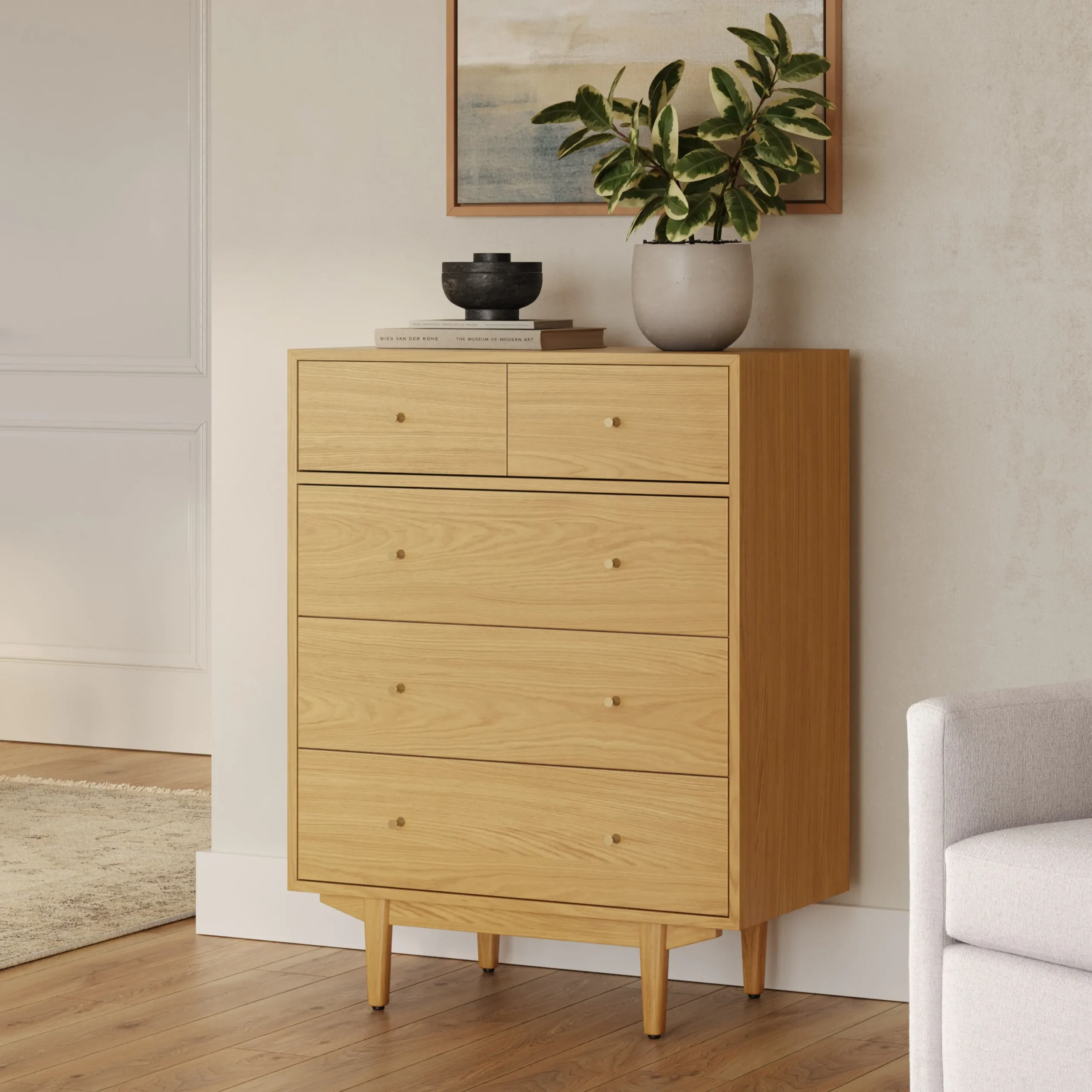Cooper 5-Drawer Chest - Natural Oak - Image 5