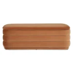 Rolph 55.5_ Velvet Storage Bench - Plush Pacific Rust