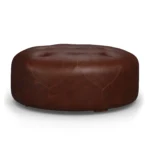 Timpani 41_ Leather Ottoman - Indiana Brown