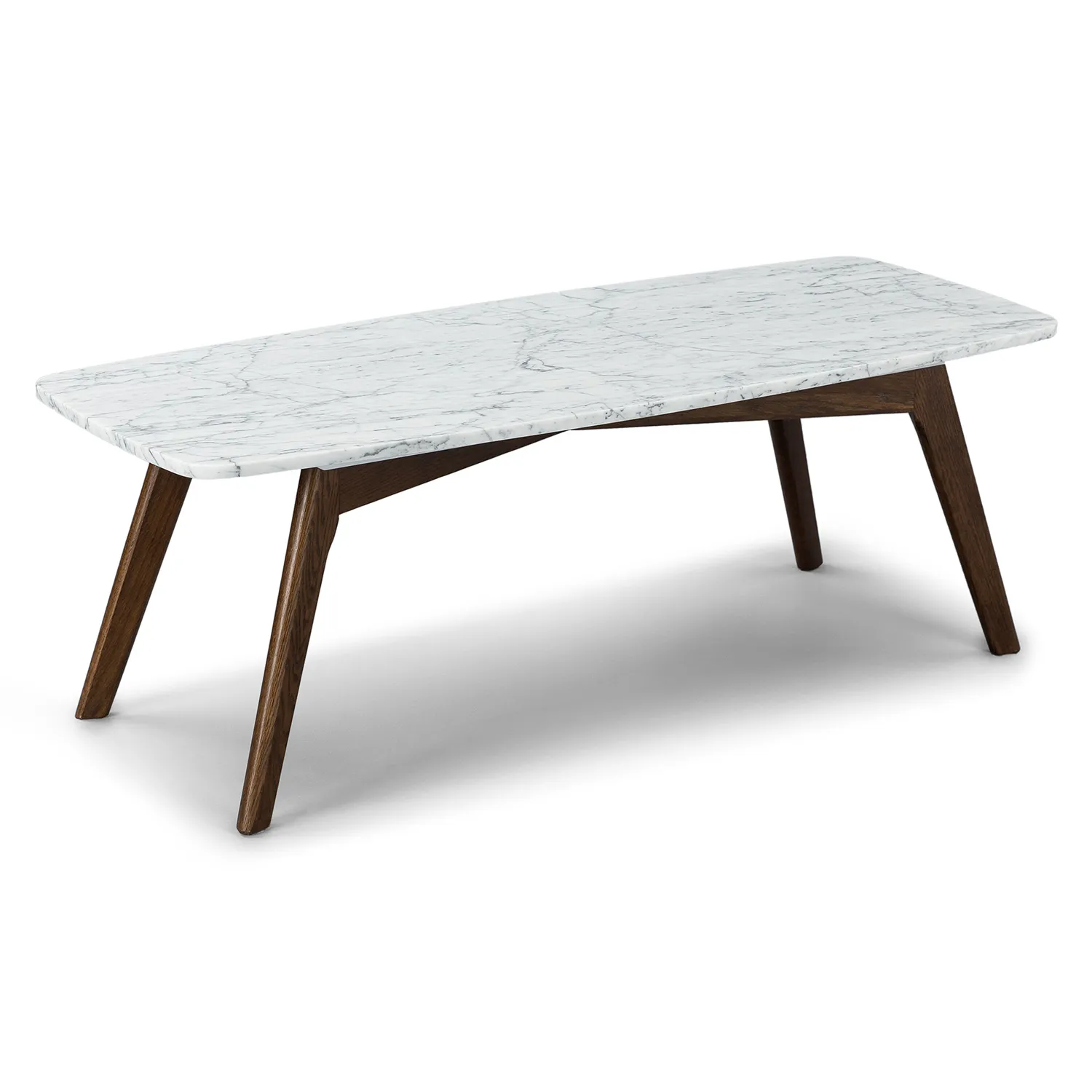Vena 43.5_ Marble Coffee Table - Walnut - Image 3
