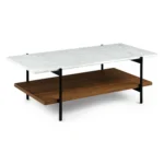 Agotu 44_ Marble Coffee Table - Walnut