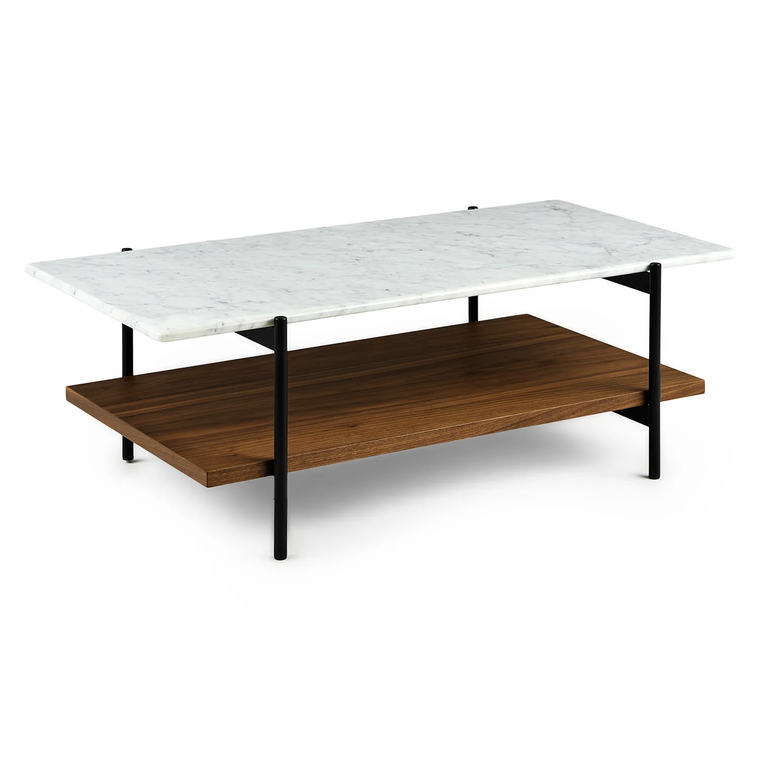 Agotu 44_ Marble Coffee Table - Walnut - Image 2
