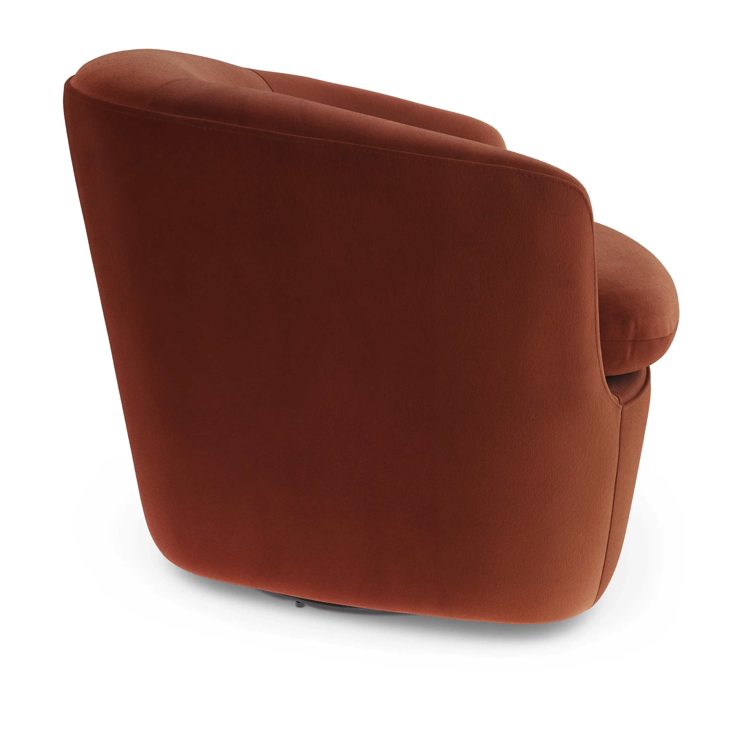 Turoy 32.5_ Velvet Swivel Lounge Chair - Hale Rust - Image 5