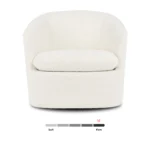 Turoy 32.5_ Swivel Lounge Chair - Ivory Bouclé