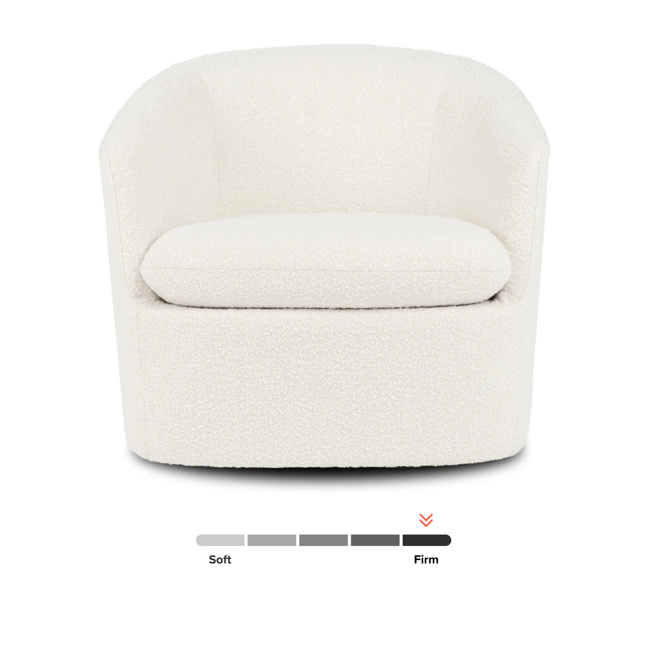 Turoy 32.5_ Swivel Lounge Chair - Ivory Bouclé - Image 9
