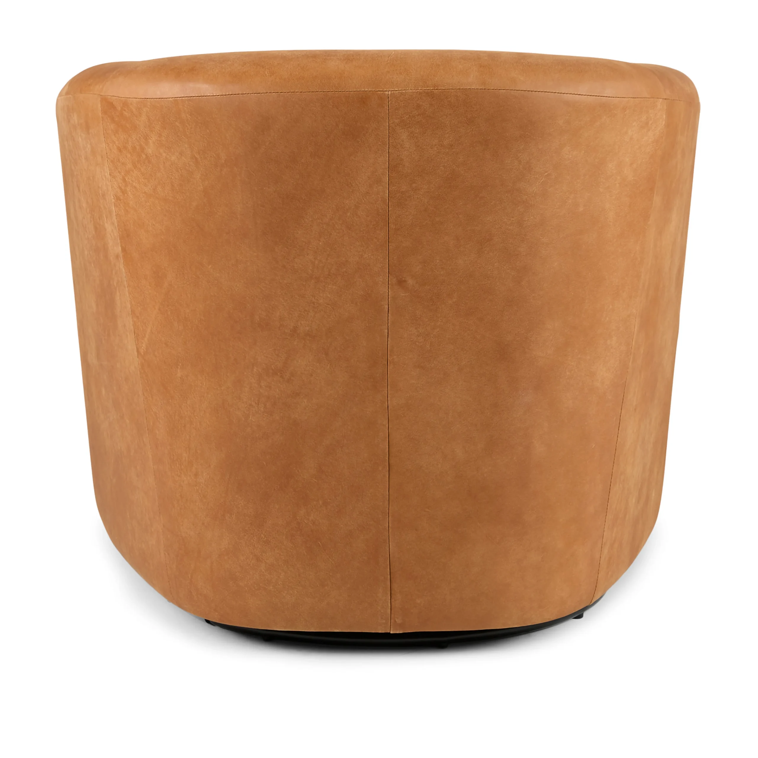 Turoy 32.5_ Leather Swivel Lounge Chair - Rawhide Tan - Image 9