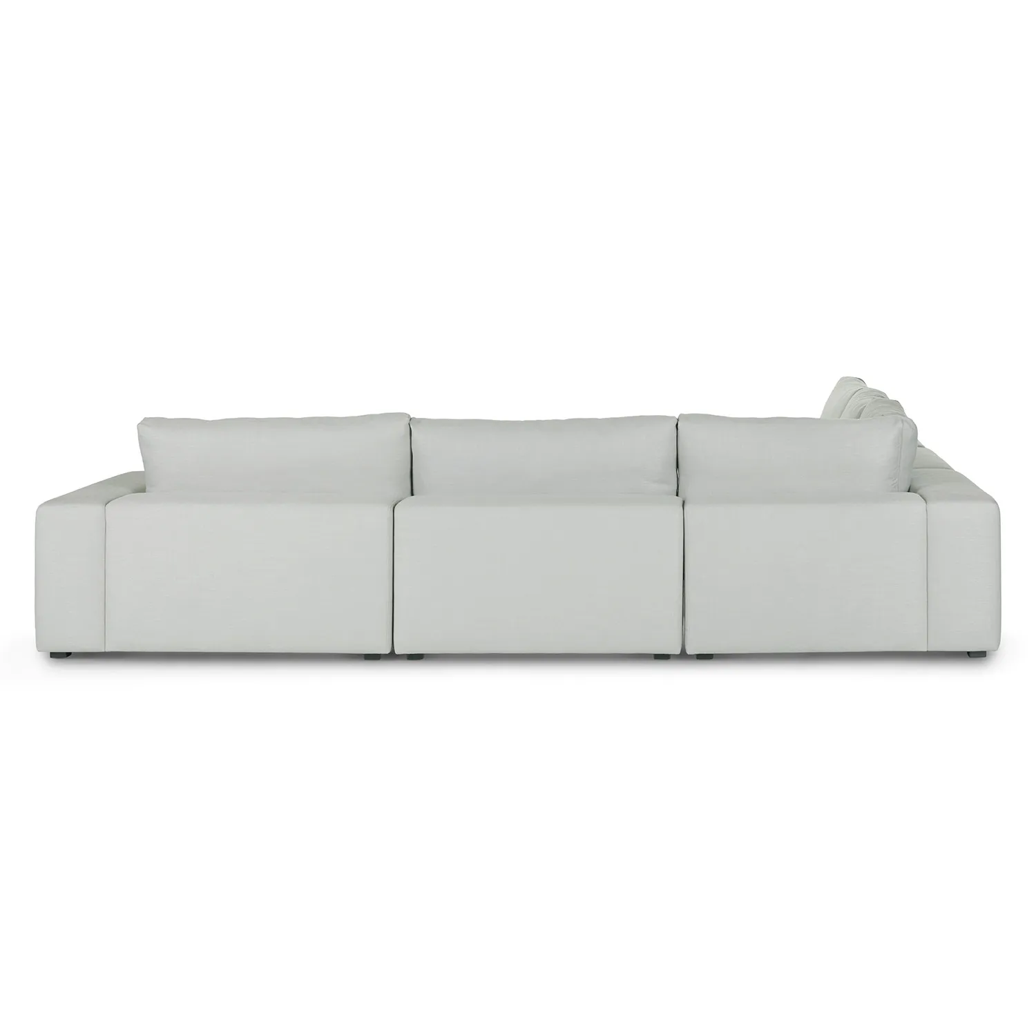 Beta 133.5_ Right Modular Conversational Sectional - Welsh Gray - Image 5