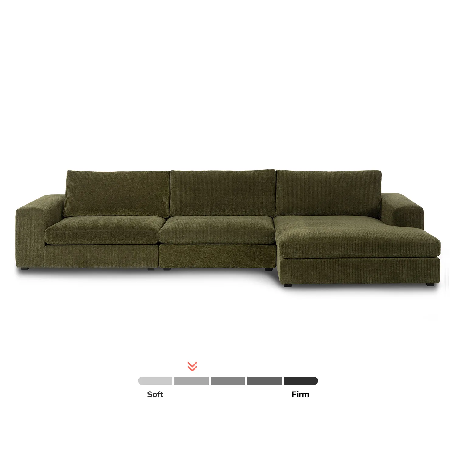 Beta 137.5_ Right Modular Chaise Sectional - Cypress Green - Image 5