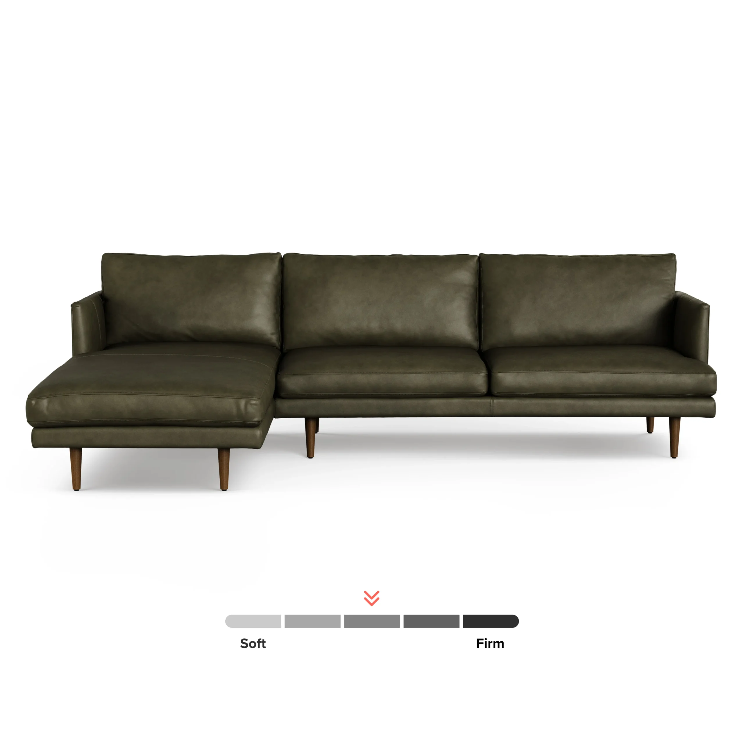 Burrard 112_ Leather Left Sectional - Charme Green - Image 5