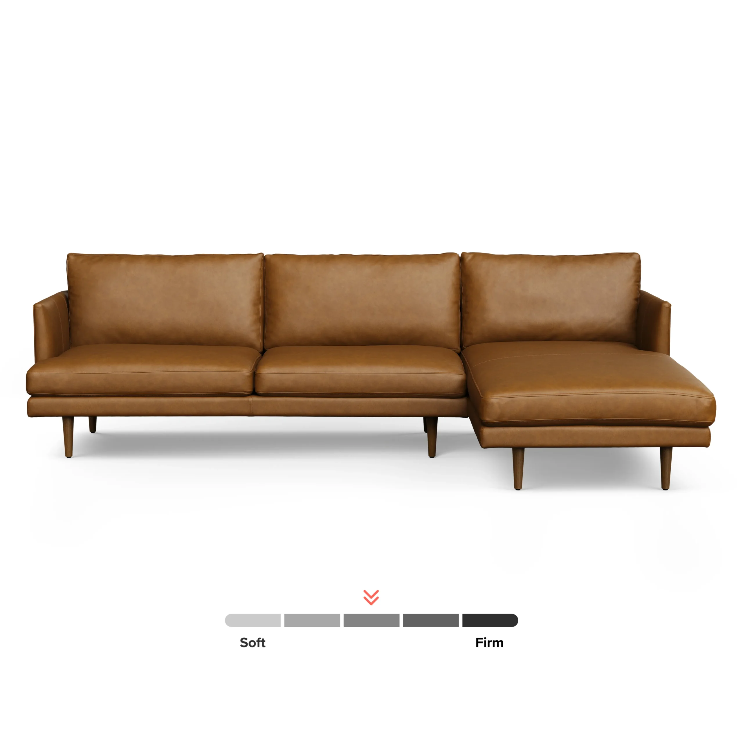 Burrard 112_ Leather Right Sectional - Bella Caramel - Image 5