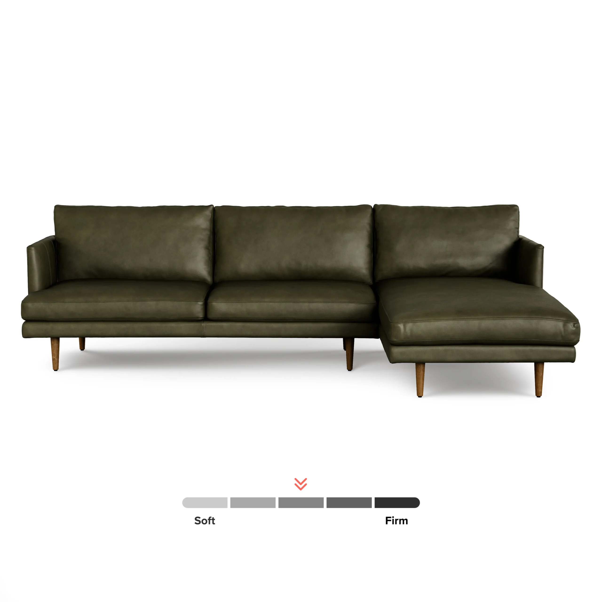 Burrard 112_ Leather Right Sectional - Charme Green - Image 5