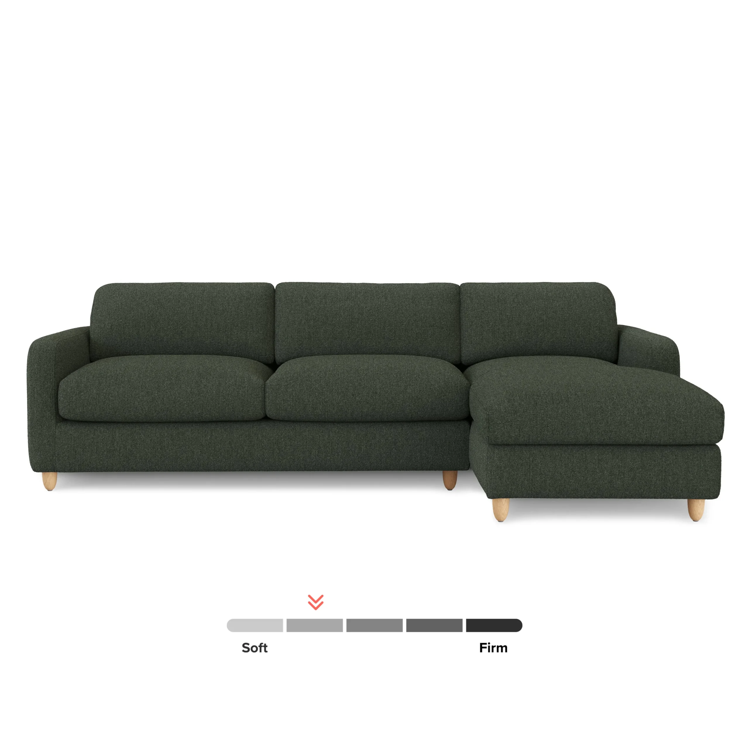 Vati 114_ Right Storage Sleeper Sectional - Natural Oak and Green Wool Bouclé - Image 5