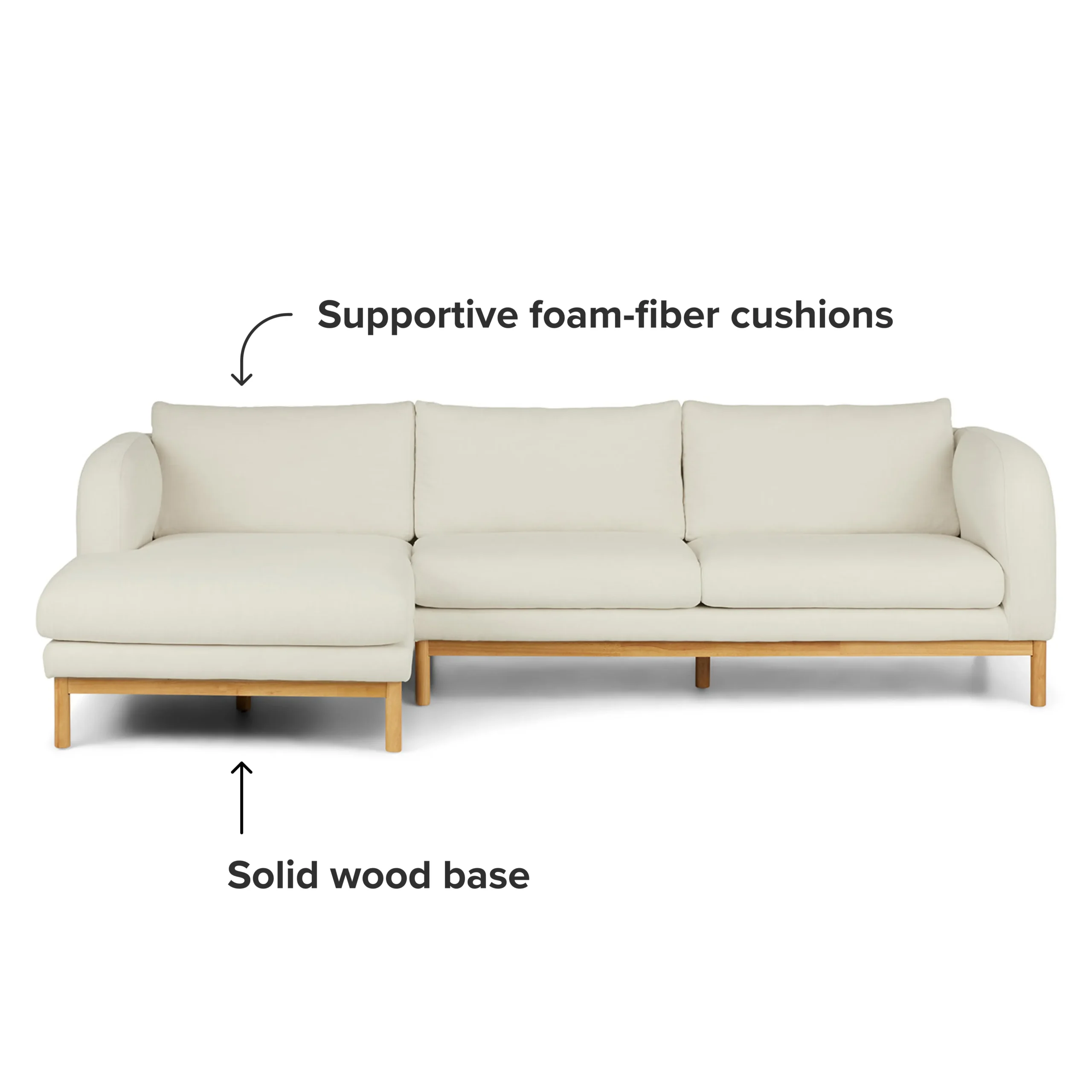 Kinso 115_ Left Sectional - Buckler Ivory - Image 5