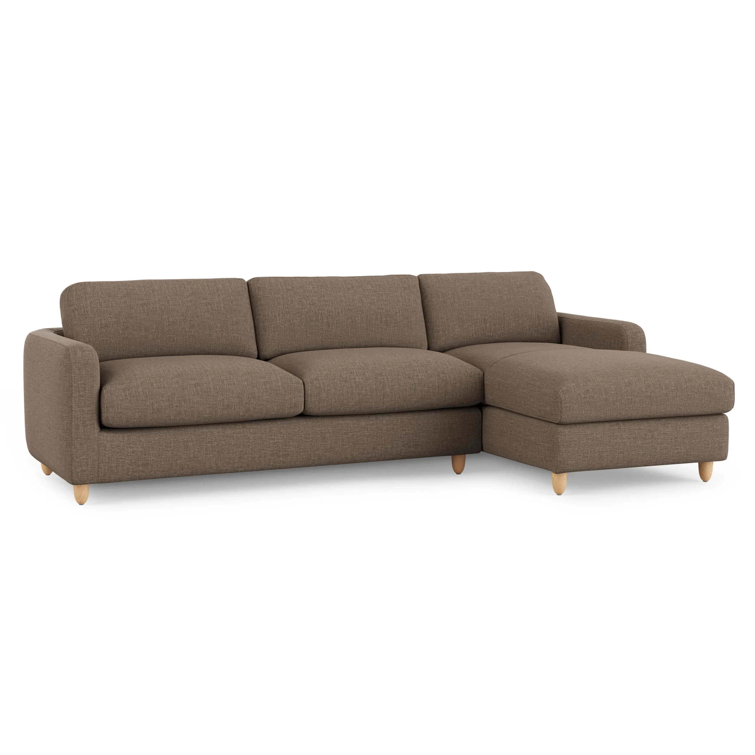 Vati 114_ Right Storage Sleeper Sectional - Natural Oak and Buckler Brown - Image 5
