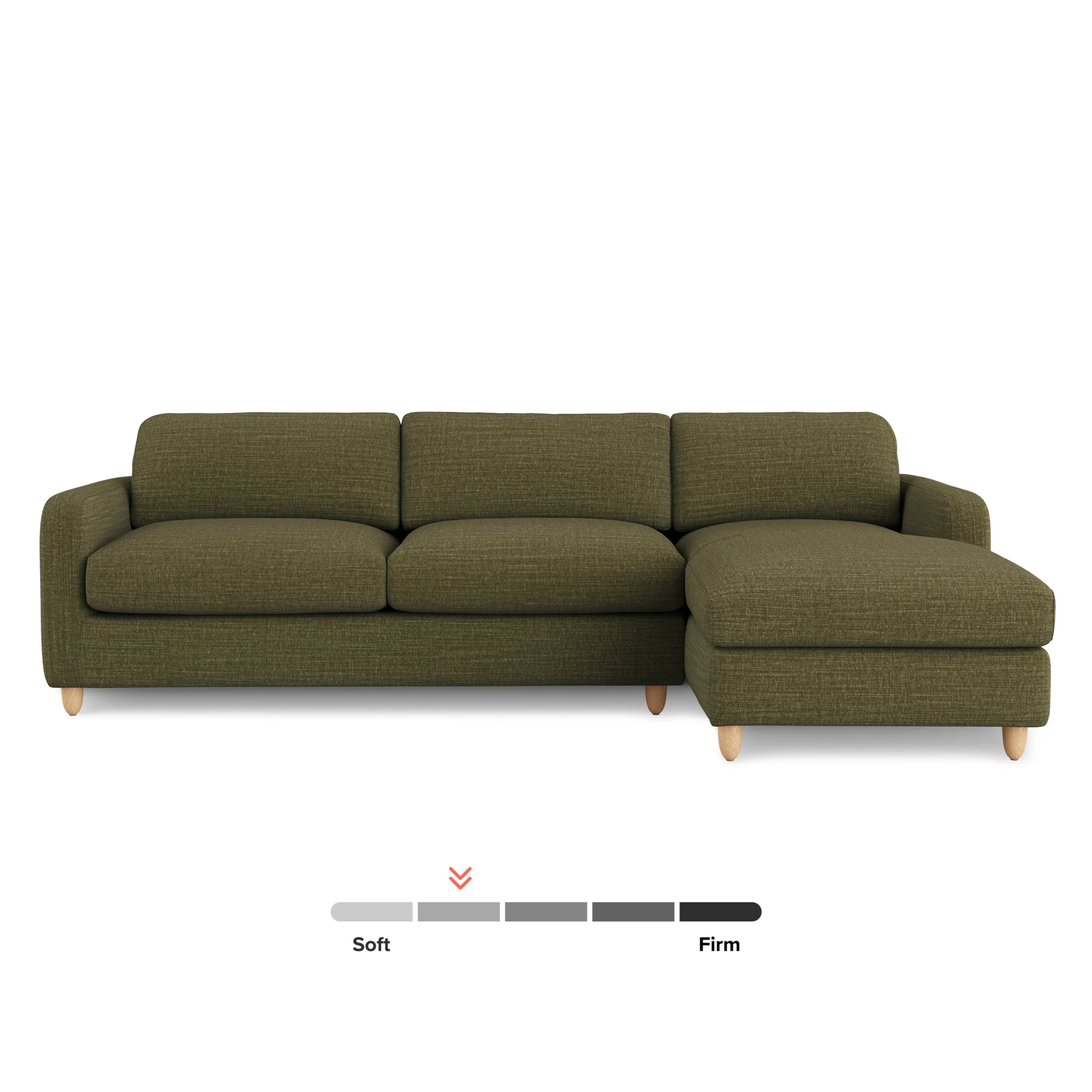 Vati 114_ Right Storage Sleeper Sectional - Natural Oak and Napa Moss - Image 5