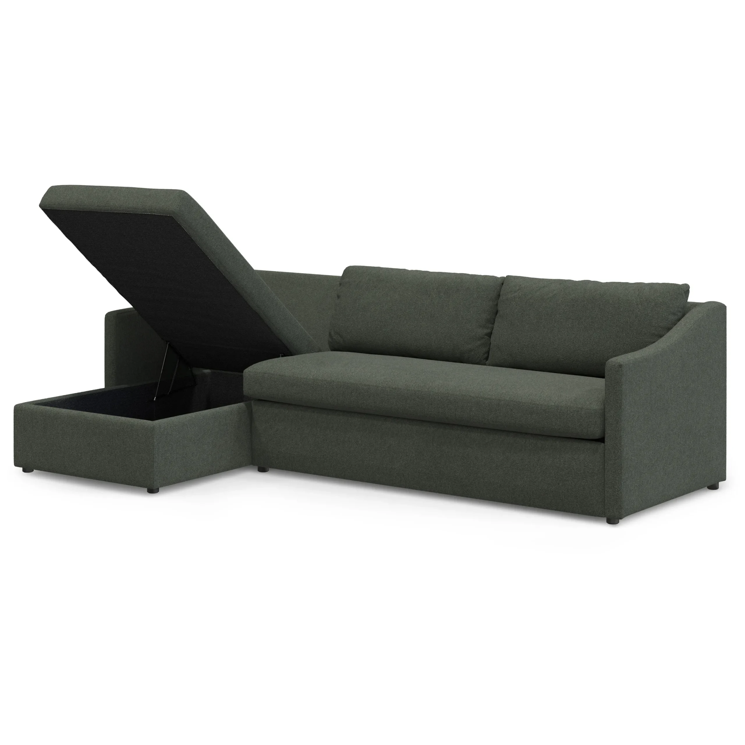 Landry 109_ Left Storage Sleeper Sectional - Green Wool Bouclé - Image 5