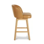 Alta Leather Swivel Counter Stool - Light Oak and Taos Tan