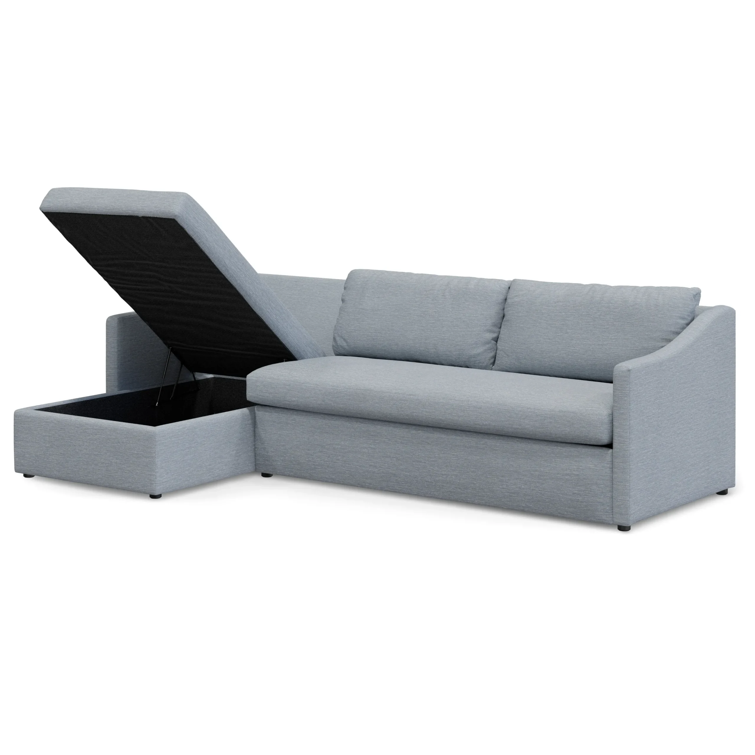 Landry 109_ Left Storage Sleeper Sectional - Silver Light Blue - Image 5
