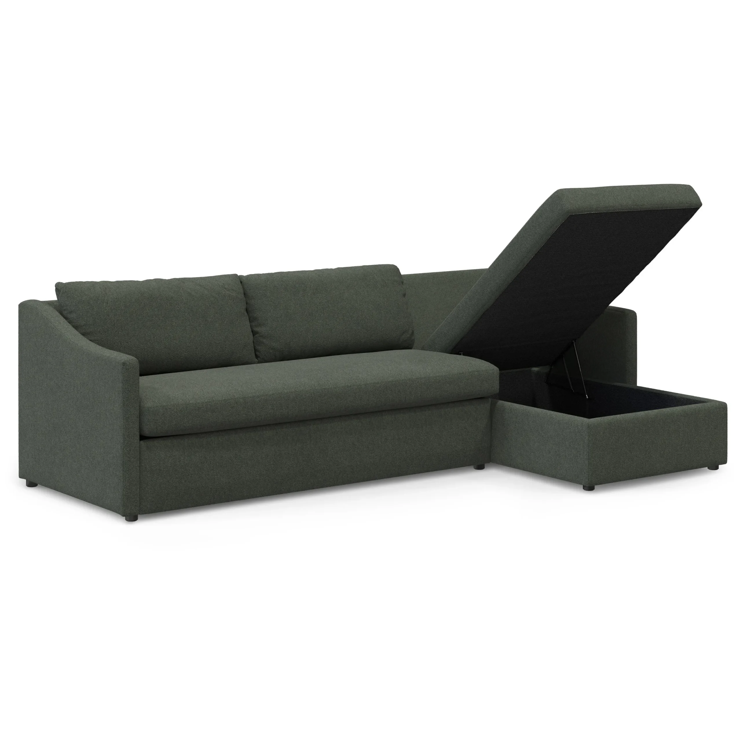 Landry 109_ Right Storage Sleeper Sectional - Green Wool Bouclé - Image 5